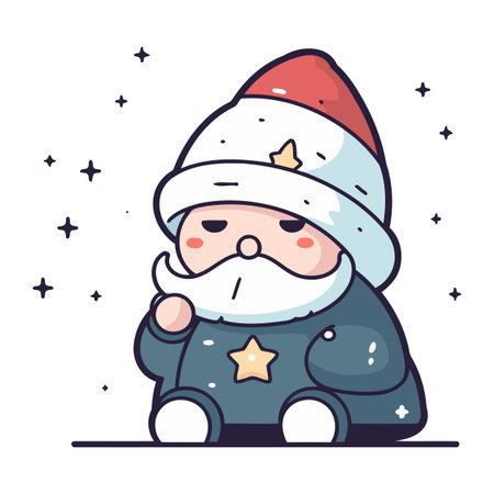 Cute santa claus character. Vector illustration in cartoon style.のイラスト素材