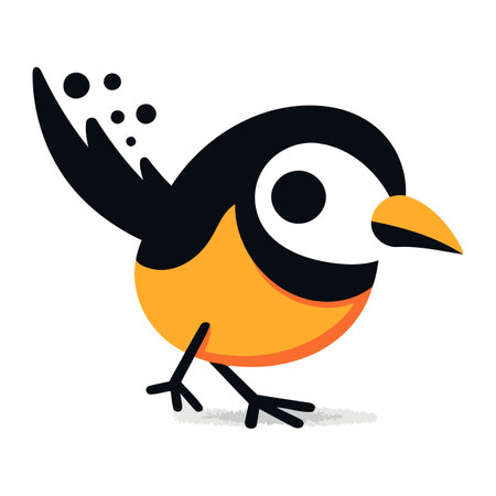 cute little bird on white background. cartoon vector illustration. eps10のイラスト素材