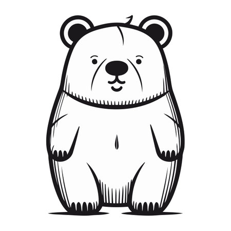 Polar bear on a white background. Vector illustration in a flat style.のイラスト素材