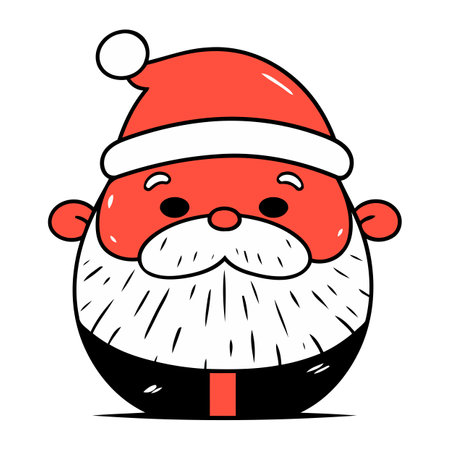 Santa Claus. Vector illustration on a white background. Cartoon style.のイラスト素材