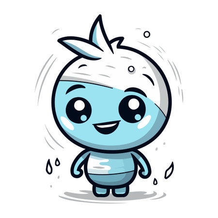 Cute Watermelon Cartoon Mascot Character Vector Illustration.のイラスト素材