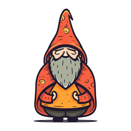 Cartoon gnome. Vector illustration. Isolated on white background.のイラスト素材