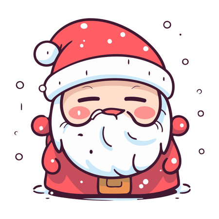 Cartoon santa claus character. Merry Christmas and Happy New Year. Vector illustrationのイラスト素材