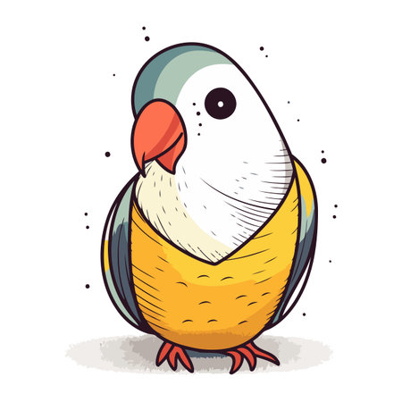 Cute parrot. Vector illustration of a parrot in cartoon style.