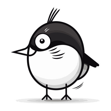 Cute cartoon penguin. Vector illustration isolated on white background.のイラスト素材