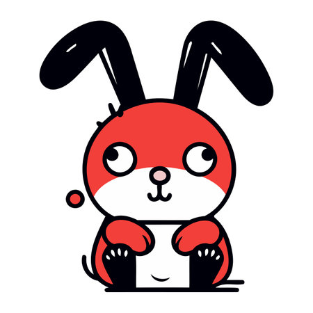 Cute cartoon bunny vector illustration. Happy easter bunny. Easter bunny.のイラスト素材