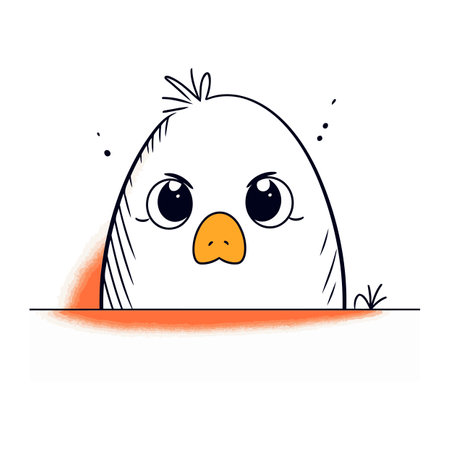 Cute cartoon chicken isolated on a white background. Vector illustration.のイラスト素材