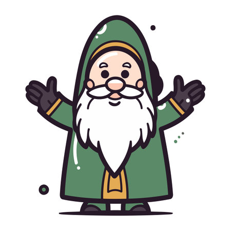 Cartoon Santa Claus. Merry Christmas and Happy New Year. Vector illustrationのイラスト素材