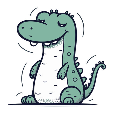 Cute cartoon crocodile. Vector illustration isolated on white background.のイラスト素材