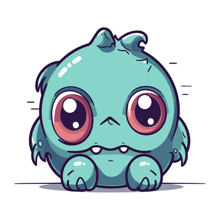 Cute cartoon monster. Vector illustration isolated on a white background.のイラスト素材