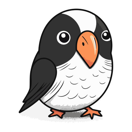 Cute cartoon penguin. Vector illustration on a white background.のイラスト素材