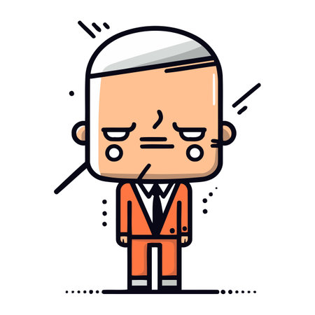 Character illustration design. Businessman sad cartoon.eps10 vector.のイラスト素材