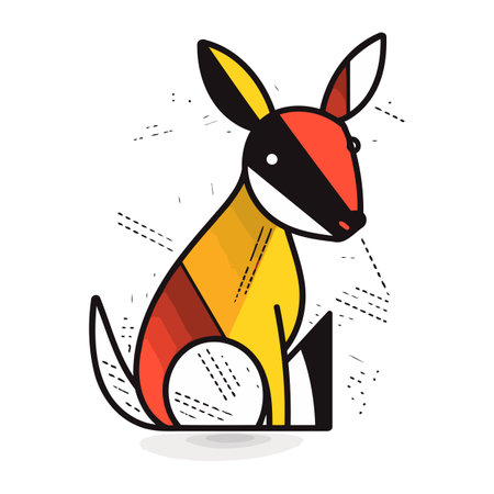 Kangaroo icon. Vector illustration of a kangaroo.のイラスト素材