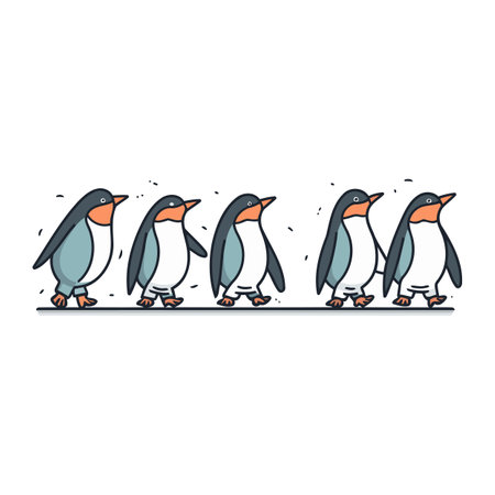 Cute penguins cartoon icon vector illustration graphic design vector illustration graphic designのイラスト素材