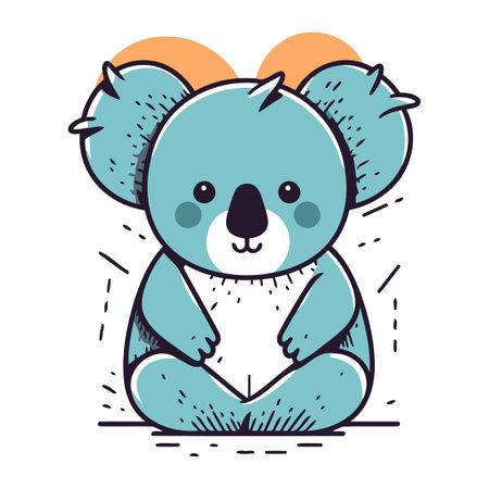 Cute cartoon koala. Vector illustration of a cute koala.のイラスト素材
