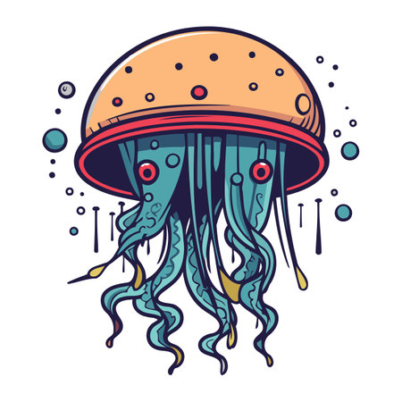 Jellyfish icon. Cartoon illustration of jellyfish vector icon for web designのイラスト素材