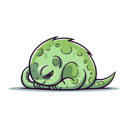 Illustration of a green octopus isolated on a white background.のイラスト素材