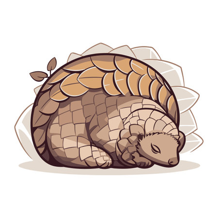 Tortoise sleeping. Vector illustration of a tortoise sleeping.のイラスト素材