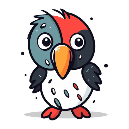 Penguin cartoon character vector illustration. Cute cartoon penguin.のイラスト素材