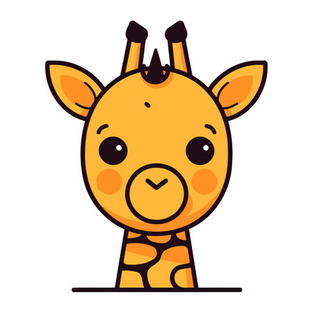 Cute cartoon giraffe. Vector illustration of a giraffe.のイラスト素材