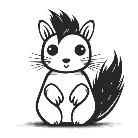 Cute cartoon squirrel. Vector illustration isolated on a white background.のイラスト素材