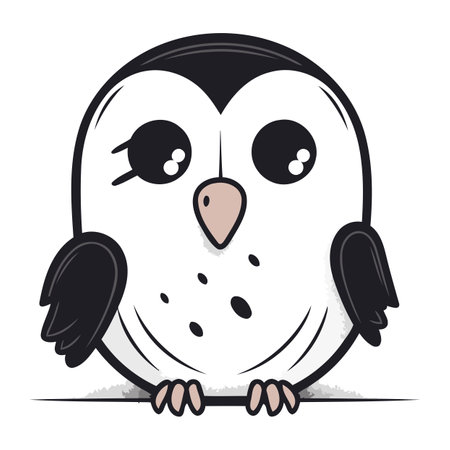 Cute cartoon owl. Vector illustration isolated on a white background.のイラスト素材