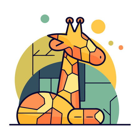 Giraffe in the style of flat design. Vector illustration.のイラスト素材