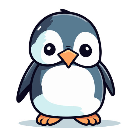 Cute penguin cartoon mascot vector illustration. Cute penguin animal mascot.のイラスト素材