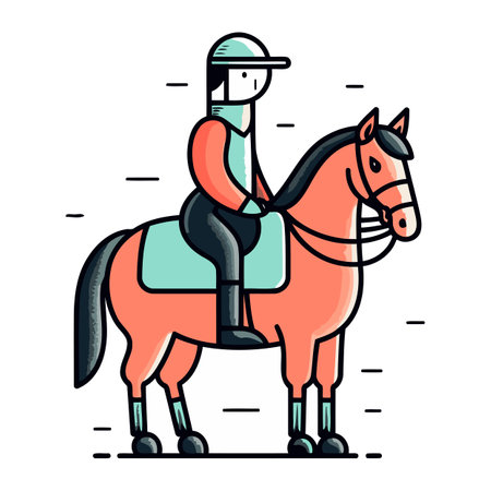 Horse riding. equestrian sport. vector illustration in flat styleのイラスト素材