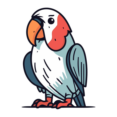 Parrot. Vector illustration of a pet parrot on a white background.のイラスト素材