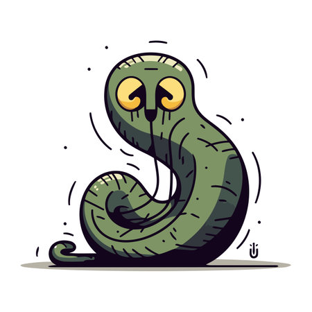 Cute cartoon snake. Vector illustration. Isolated on white background.のイラスト素材