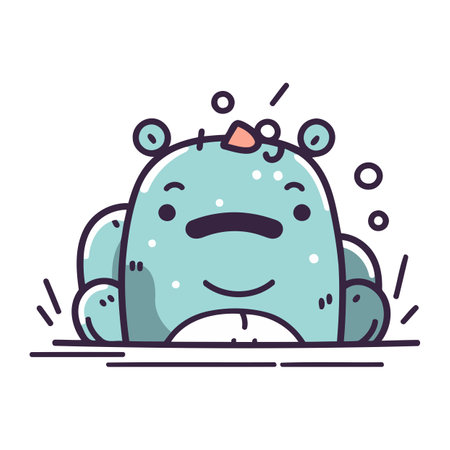 Cute cartoon monster. Vector illustration in doodle style.のイラスト素材