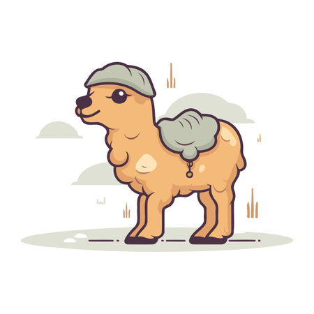 Vector illustration of a dog in a cap. Cute cartoon character.のイラスト素材