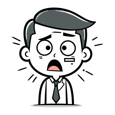 Angry Businessman   Cartoon Vector Illustrationのイラスト素材