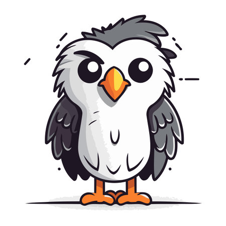 Cute owl on white background. Vector illustration. Cartoon style.のイラスト素材