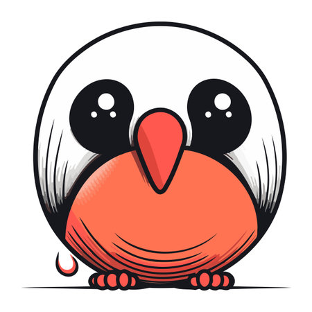 Cute cartoon penguin. Vector illustration. Isolated on white background.のイラスト素材