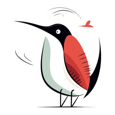 Vector illustration of a hummingbird on a white background. Vector illustration.のイラスト素材