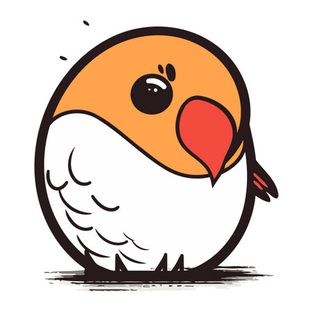Cute cartoon bird on white background. Vector illustration. Eps 10.のイラスト素材