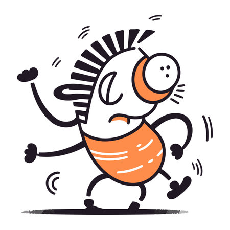 Funny cartoon bug. Vector illustration. Isolated on white background.のイラスト素材