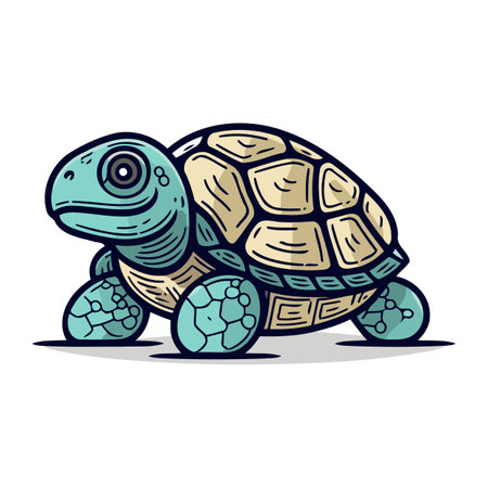 Cartoon turtle vector illustration. Isolated on a white background.のイラスト素材