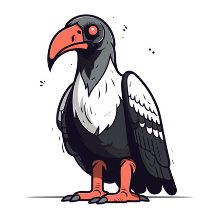 vector illustration of a vulture on a white background. vector illustrationのイラスト素材