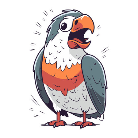 Cartoon eagle. Vector illustration. Isolated on white background.のイラスト素材