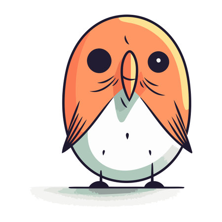 Cute cartoon bird. Vector illustration isolated on a white background.のイラスト素材