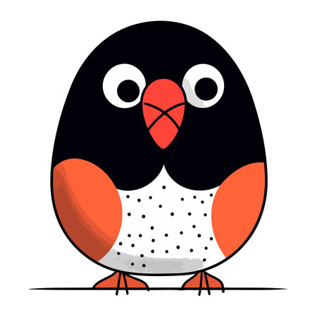 Cute cartoon bird isolated on a white background. Vector illustration.のイラスト素材