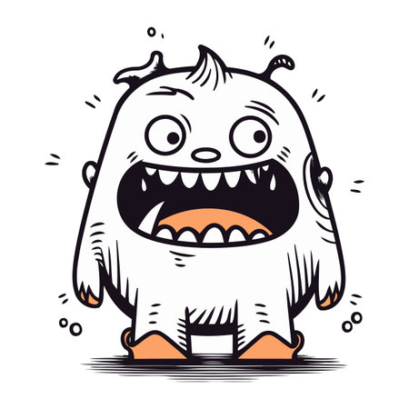 Funny monster. Vector illustration. Isolated on white background.のイラスト素材