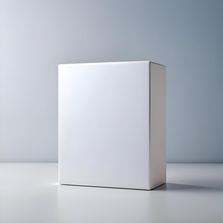 Clean and minimalist blank box mockup perfect for showcasing your product or design. Ideal for branding. marketing. and packaging presentations.の素材