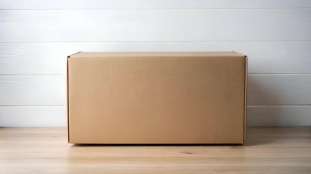 Simple yet versatile. this mockup of a closed cardboard box is perfect for showcasing your branding. products. or packaging designs. Its clean background provides a neutral canvas for any creative application.の素材