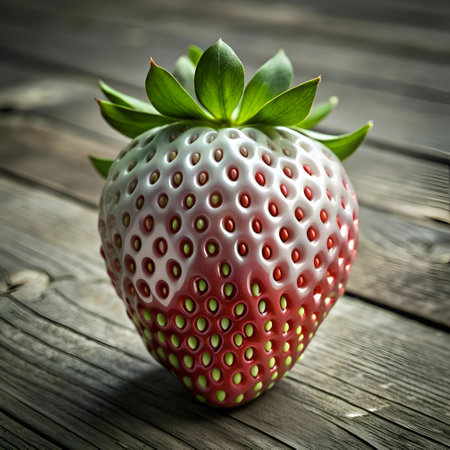 A striking 3D illustration of a white tipped pineberry. showcasing its unique appearance with realistic detail. Perfect for culinary. food. or botanical designs.の素材