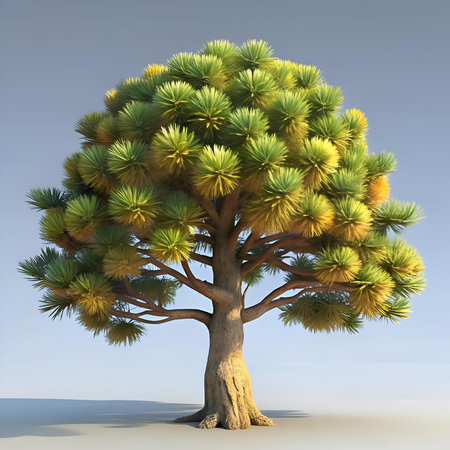 A 3D illustration of a majestic Canary Island Pine. showcasing its unique. spiky foliage and textured bark. Perfect for adding a touch of nature and tropical beauty to your designs.の素材