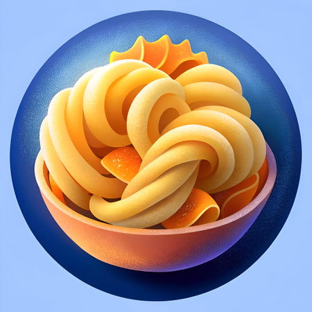 A vibrant 3D illustration of a bowl of pasta. perfect for adding a touch of Italian flair to your designs.  This icon is ideal for menus. websites. or any project needing a delicious visual.の素材